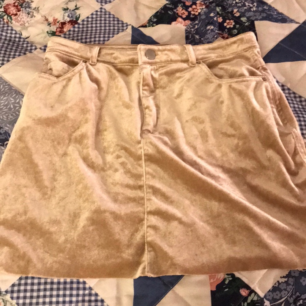 Velvet mini skirt